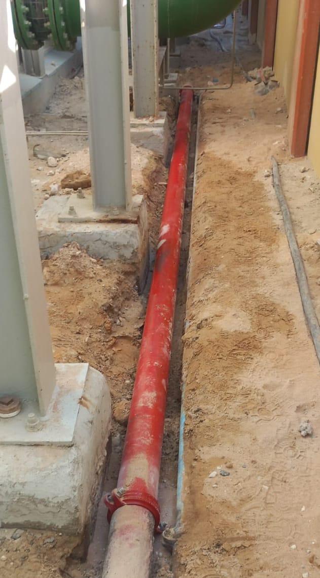 Emergency firefighting pipeline replacement and repair work by PSEMIC in Abu Dhabi