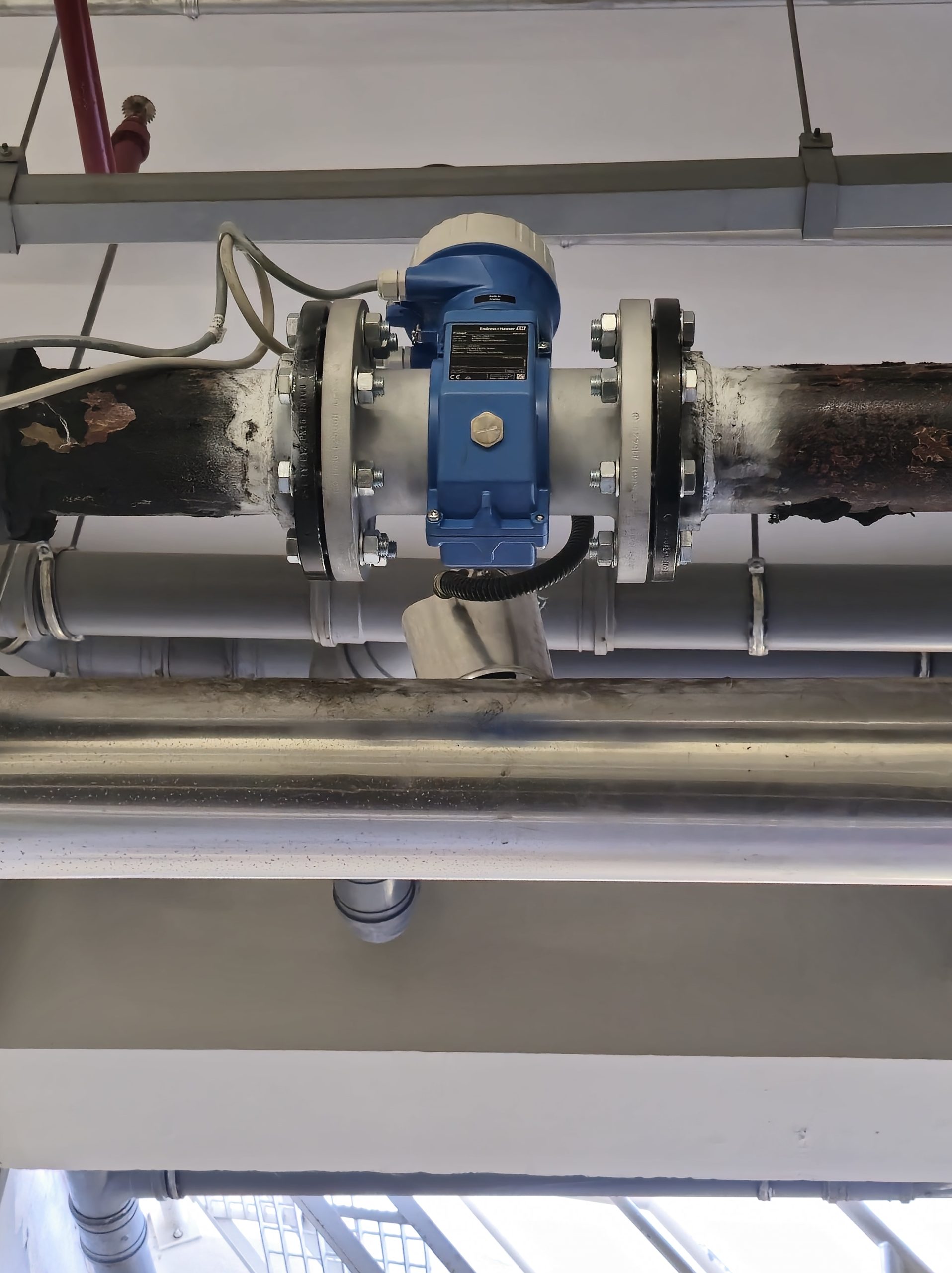 Completed electromagnetic chilled water flow meter installation in energy transfer station Abu Dhabi
