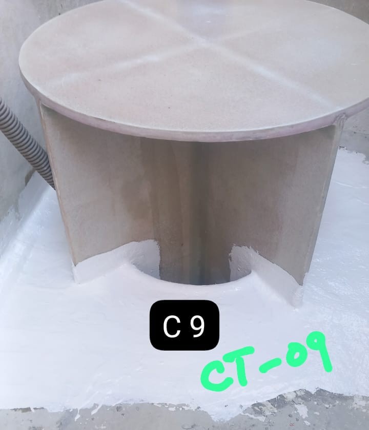 Installed GRP vortex breaker for cooling tower hydraulic performance improvement
