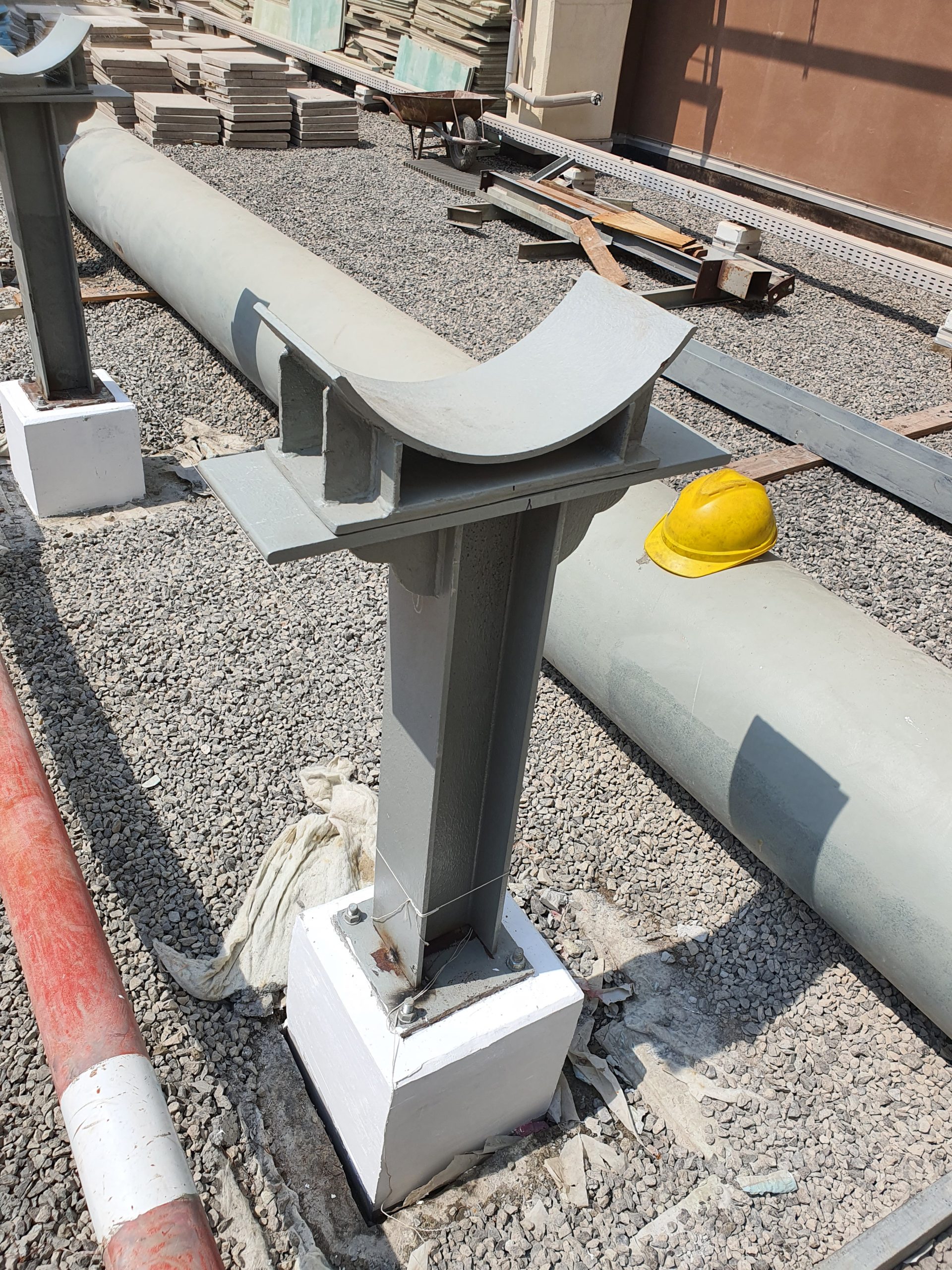 Heavy duty chilled water pipe support and RCC foundation works at DCP ADNEC Abu Dhabi